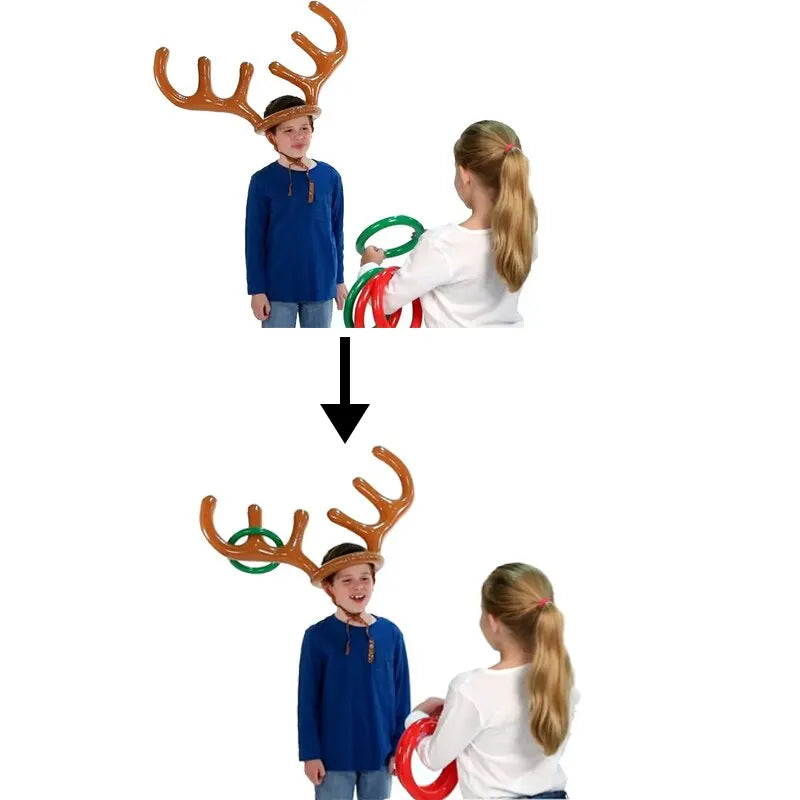 Inflatable Reindeer Hat Ring Toss Game